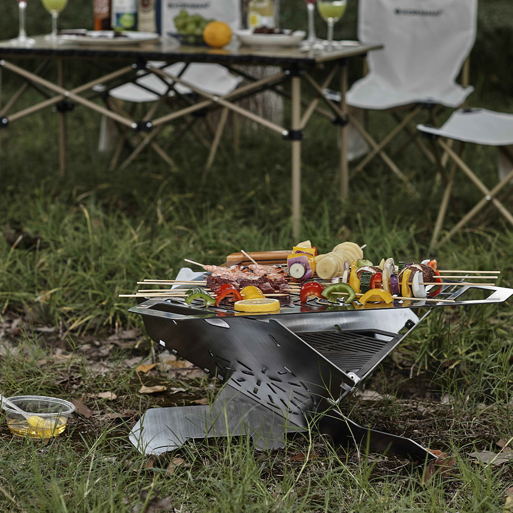Parrilla de barbacoa plegable portátil al aire libre