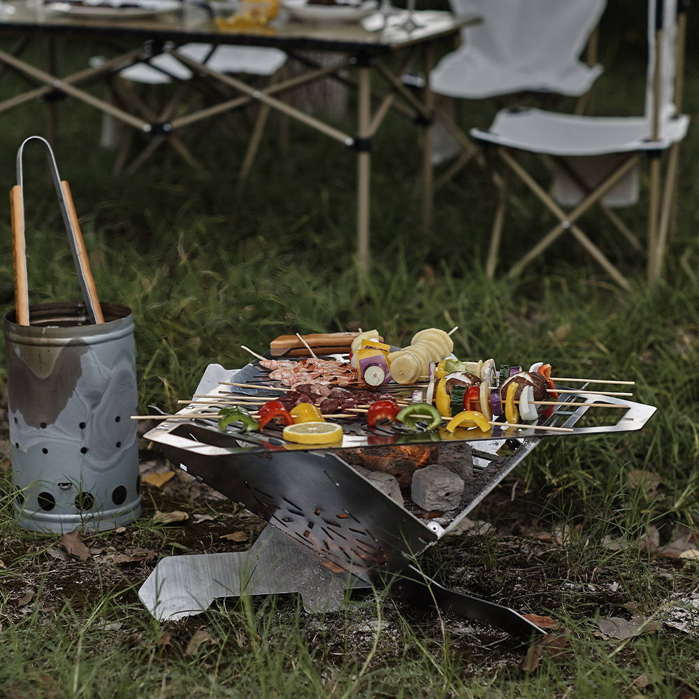 Parrilla de barbacoa plegable portátil al aire libre